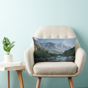 Mountains Mont Blanc Massif, Italy Lumbar Cushion