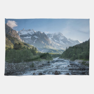 Mountains Mont Blanc Massif, Italy Tea Towel