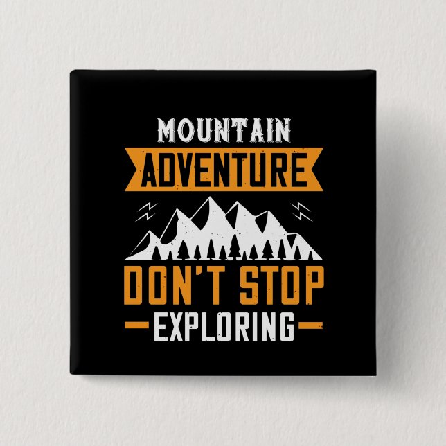 Mountains - Mountain Adventure 15 Cm Square Badge (Front)
