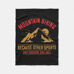 Mountains - Mountain Biking Without Ball Fleece Blanket