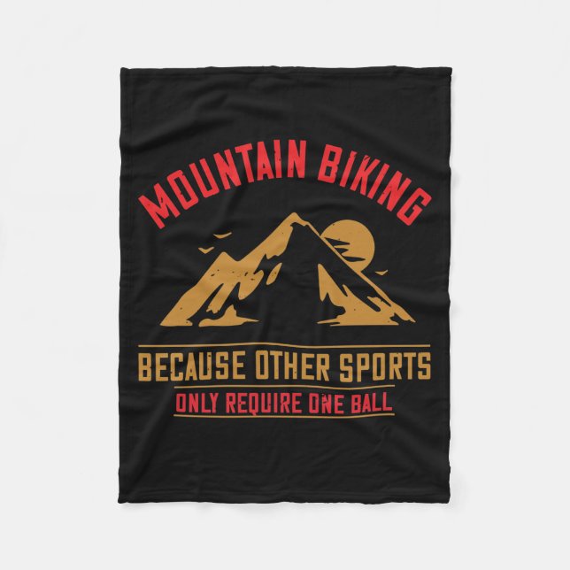 Mountains - Mountain Biking Without Ball Fleece Blanket (Front)