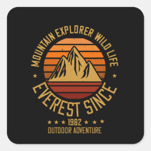 Mountains - Mountain Explorer Wildlife Since 1982 Square Sticker