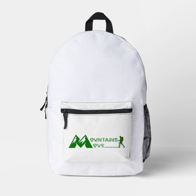 Mountains Move Printed Backpack (Front)
