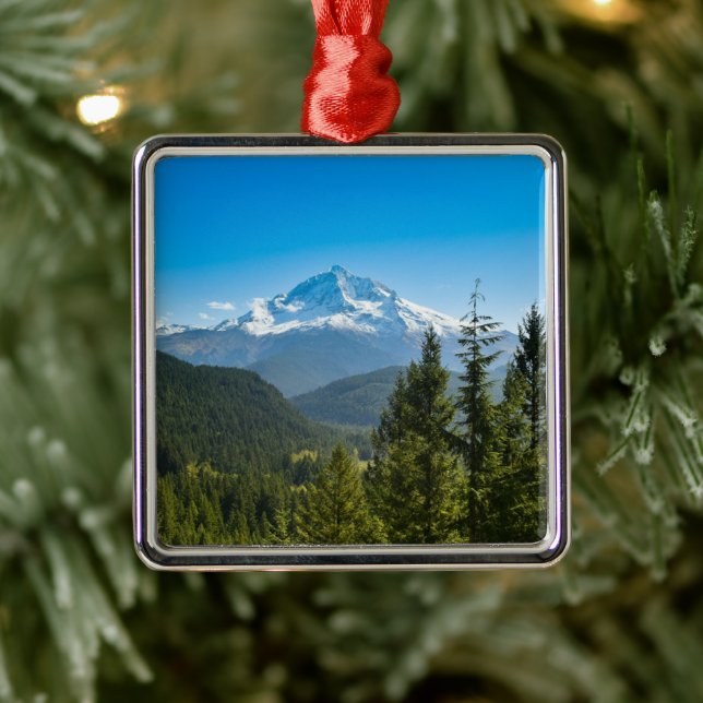 Mountains | Mt. Hood Oregon Metal Ornament (Tree)