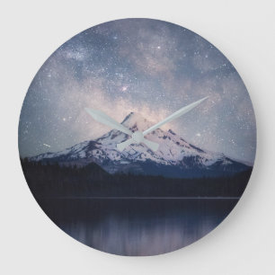 Mountains Mt. Hood Portland, Oregon Large Clock