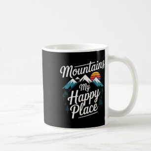 Mountains My Happy Place Mountain Trail Hiking Coffee Mug