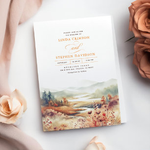 Mountains Nature Fall Landscape Wedding Invitation