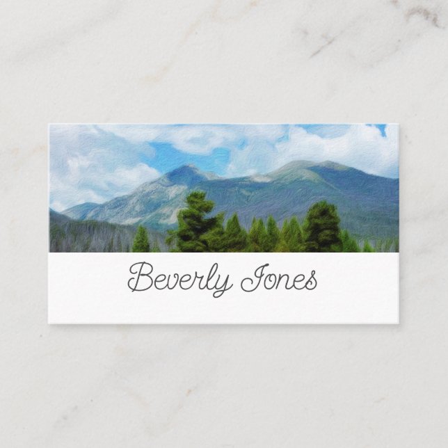 mountains nature landscape art on white business card (Front)