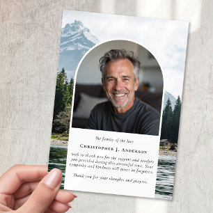 Mountains Nature Photo Sympathy Funeral Memorial Thank You Card