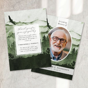 Mountains Nature Photo Sympathy Funeral Memorial Thank You Card