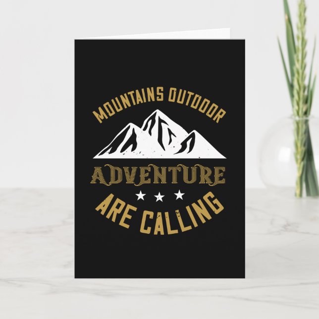 Mountains Outdoor Adventure Are Calling Card (Front)