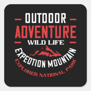 Mountains - Outdoor Adventure Wild Life Square Sticker