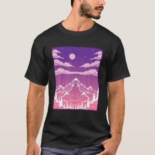 Mountains Outdoors Nature Moonlight Moon Forest T-Shirt