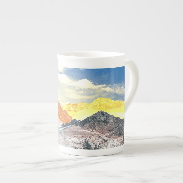Mountains (photo montage) 1 bone china mug (Front Right)
