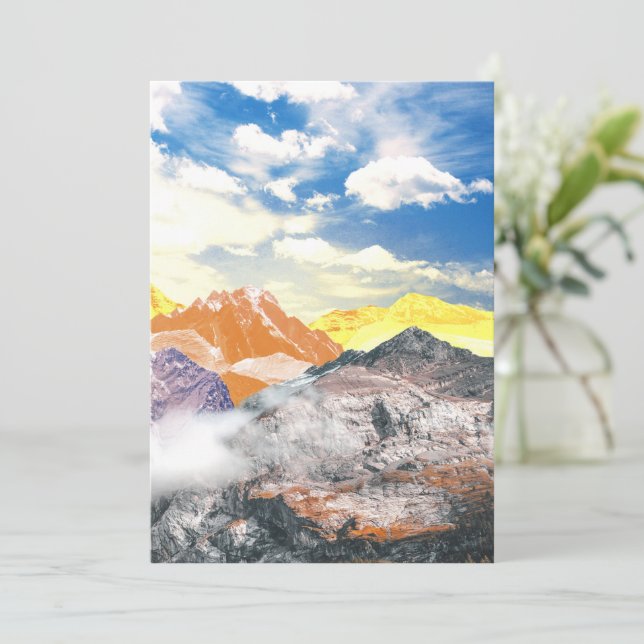 Mountains (photo montage) 1 thank you card (Standing Front)