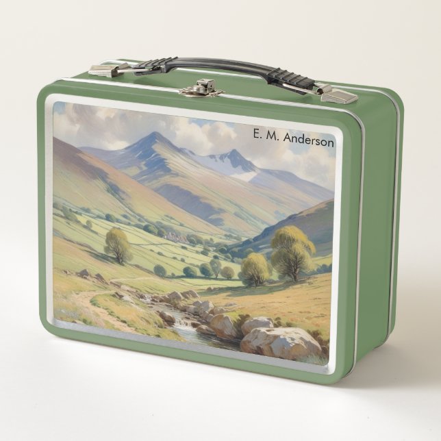 Mountains Picture Landscape Scenery Personalised Metal Lunch Box (Front)