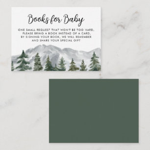 Mountains Pine Forest Baby Shower Book Request  Enclosure Card