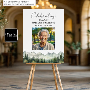 Mountains Pine Trees Celebration Of Life Photo Poster