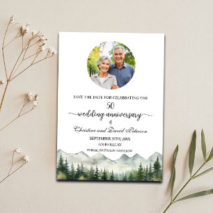 Mountains Pines 50 Wedding Anniversary Photo Save The Date