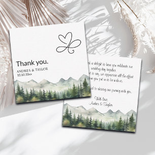 Mountains Pines Wedding Thank You Card Note