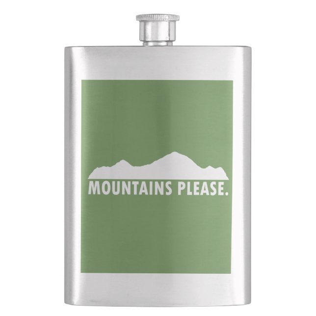 Mountains Please Hip Flask (Front)