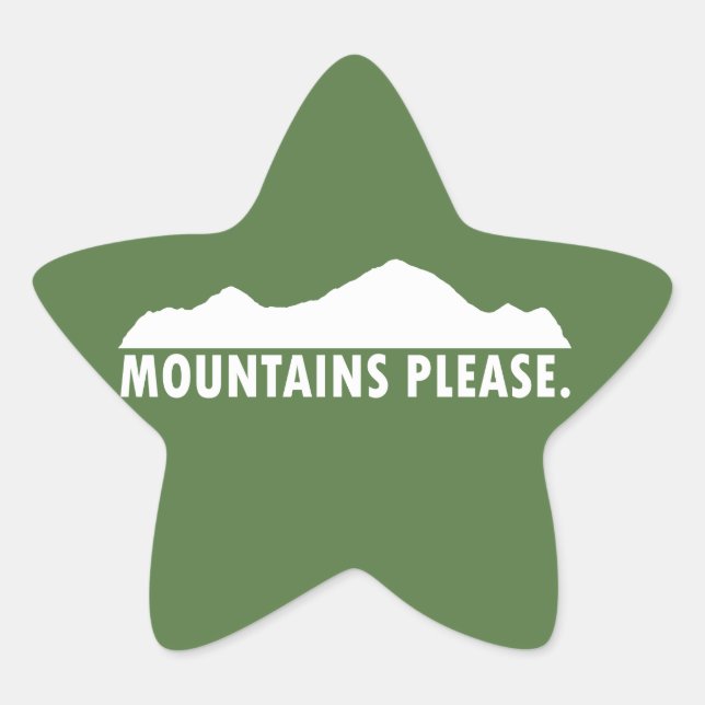 Mountains Please Star Sticker (Front)