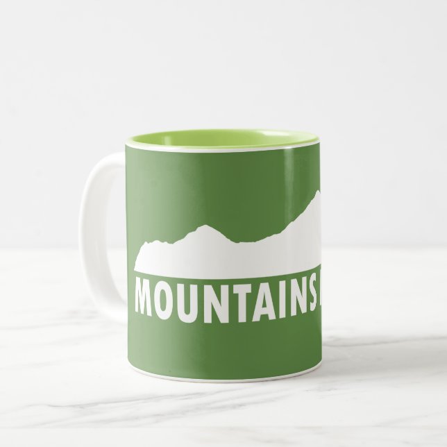 Mountains Please Two-Tone Coffee Mug (Front Left)