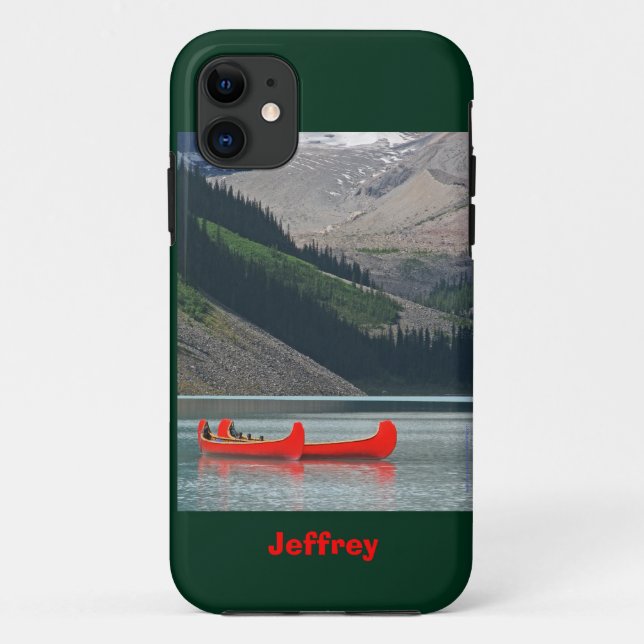 Mountains & Red Canoes, Name,  Case-Mate iPhone Case (Back)
