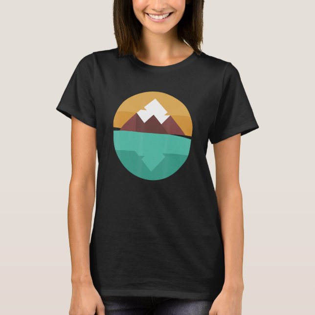 Mountains Reflections Lake T-Shirt (Front)