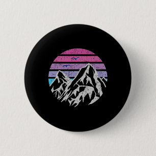 Mountains Retro Sunset Vintage Graphic Hiking Camp 6 Cm Round Badge