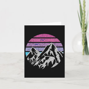 Mountains Retro Sunset Vintage Graphic Hiking Camp Card