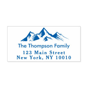 Mountains Return Address Family Name Custom Self-inking Stamp