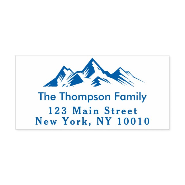Mountains Return Address Family Name Custom Self-inking Stamp (Design)