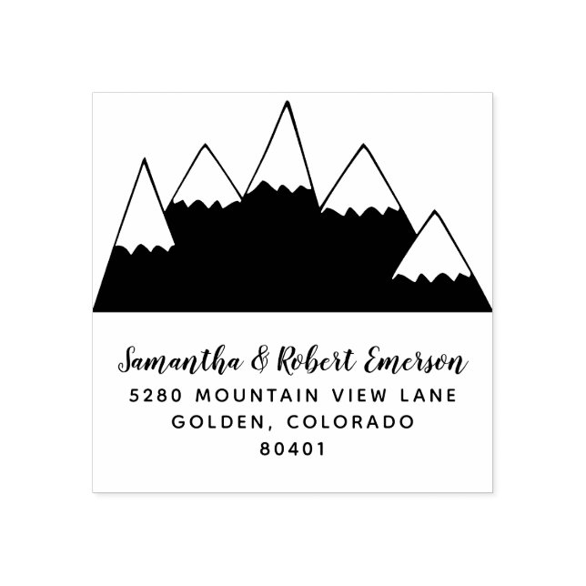 Mountains Return Address Rubber Stamp (Imprint)