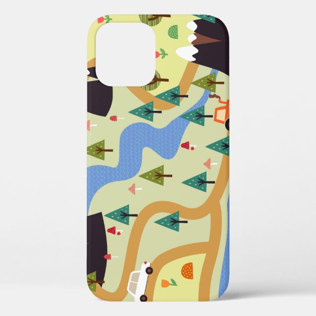 Mountains, rivers, forest, car pattern. Case-Mate iPhone case (Back)