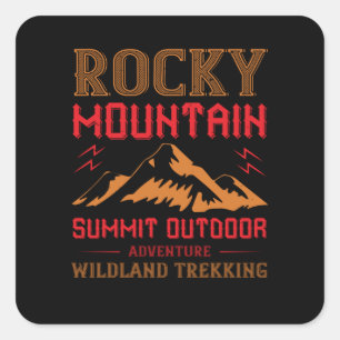 Mountains - Rocky Mountain Outdoor Adventure Square Sticker