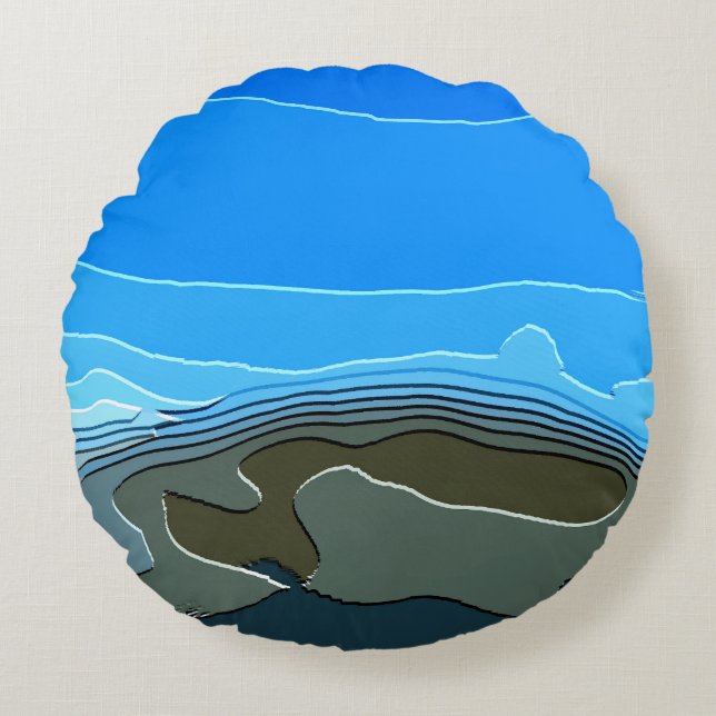 MOUNTAINS ROUND CUSHION (Front)