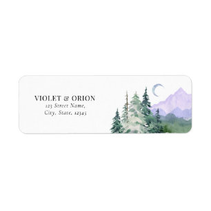 Mountains Rustic Wedding Return Address  Label