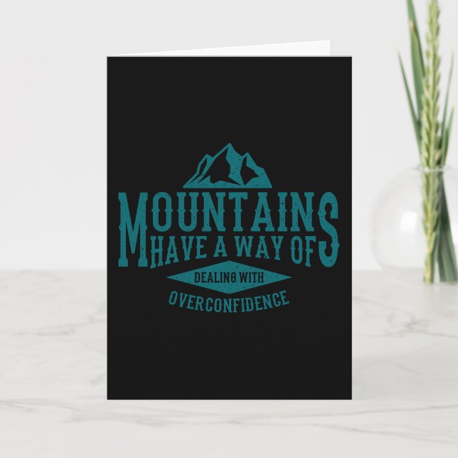 MOUNTAINS SAYING Funny Hiking Hikers Wanderer Card (Front)