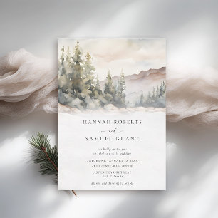 Mountains Scene Rocky Ridge Romantic Wedding Invitation