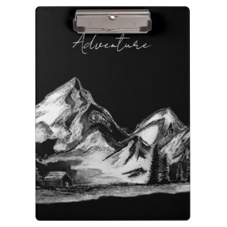Mountain's Scene Sketch hand-drawn valley trees  Clipboard
