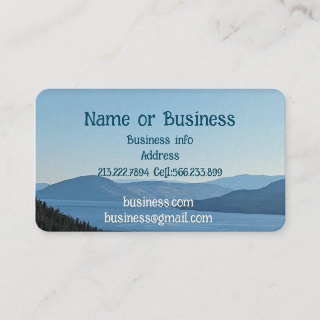 Mountains Sea Lake Forest Scenery Outdoors Business Card (Front)