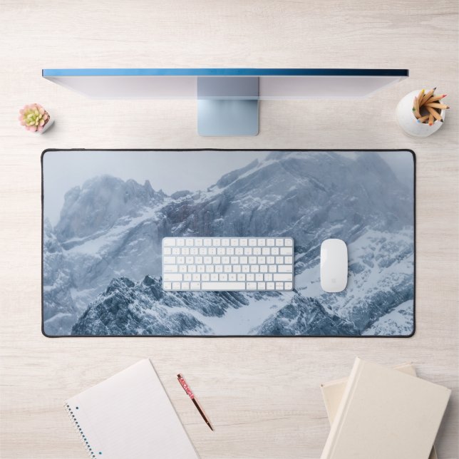 Mountains snow and fog desk mat (Office 1)