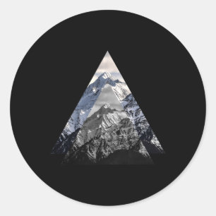 Mountains Snow Winter Sports Winter Holiday Snowbo Classic Round Sticker