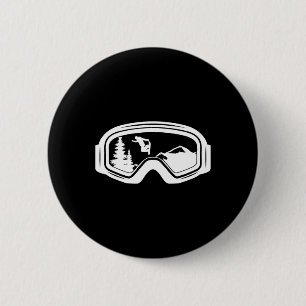 Mountains Snowboard Goggles Cool Snowboarding Snow 6 Cm Round Badge