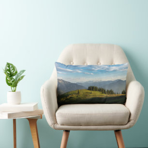 Mountains Spitzingsee Lake, Swiss Alps Lumbar Cushion