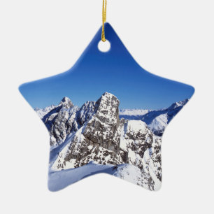 Mountains St Anton Austria Holiday Card Poster Pho Ceramic Ornament