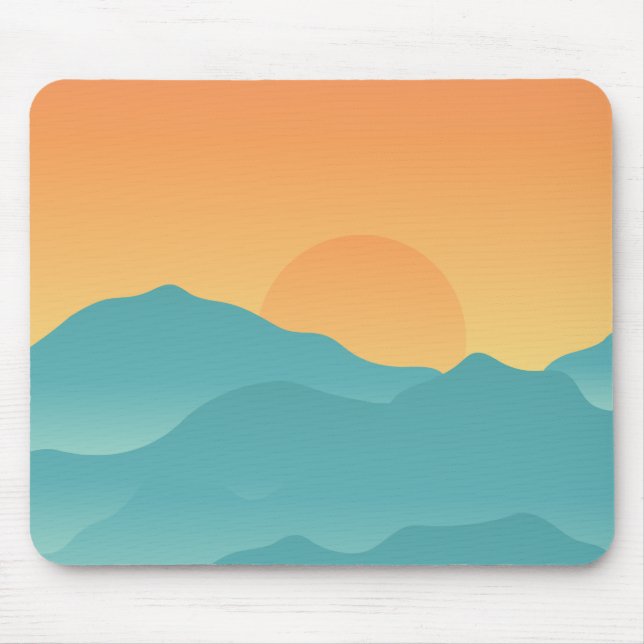 Mountains & Sun Mouse Pad (Front)