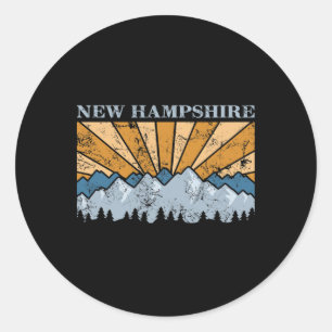 Mountains Sunrise New Hampshire Hiking Camping Hik Classic Round Sticker