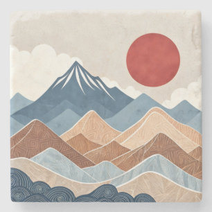Mountains Sunset Beauty Stone Coaster